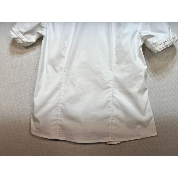 Lands' End Women's Shirt Blouse Summer Size 10 White Lightweight Beach - Picture 11 of 11